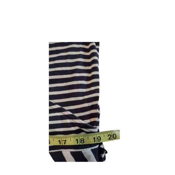 TALBOTS MAXI DRESS-Black/White Striped Belted Cotton/Modal Knit Sleeveless plus - Picture 7 of 7